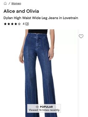 Alice and Olivia Dylan Jeans Size 25